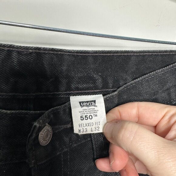 Levi 550 Black Relaxed Fit Jeans Men's 33x32 - Picture 2 of 5